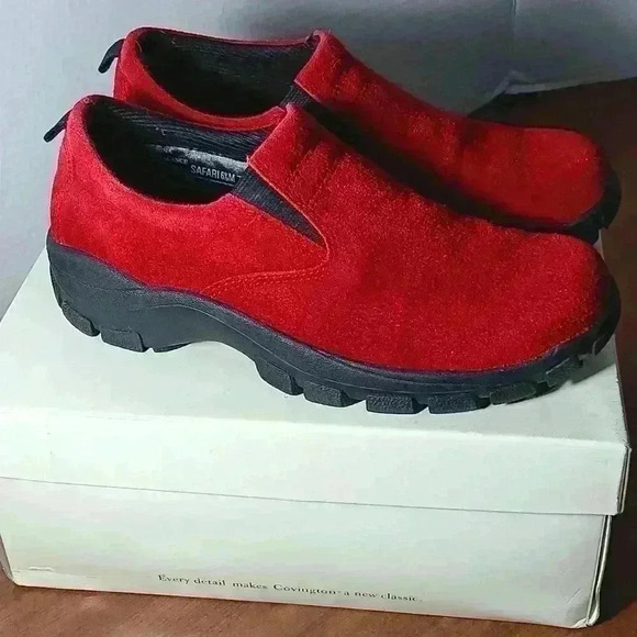 Covington Safari Red Suede Slip On Comfort Clogs. Size 6½M - Picture 4 of 6